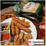 Riverland frozen sausage BEEF & CHICKEN SMOKED CHEDDAR  6" 15cm 5pcs 360g